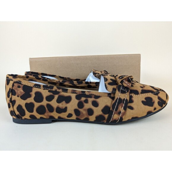 Journee Collection Marci Leopard Loafers Flats Womens 9 Wide Brown Shoes NWB - Picture 4 of 14